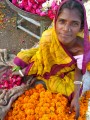 Vendeuse de fleurs au bazar Indien