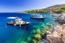 Bateaux de pêcheurs à Zakynthos, Grèce