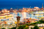 Vue aérienne du port de Gênes, Italie
