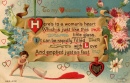 Ancienne carte postale pour le jour de la Saint-Valentin