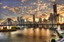 Pont Story au coucher de soleil, Brisbane