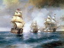 Brig Mercury attaqué par deux vaisseaux Turcs