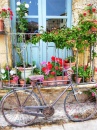 Cadre, roues et fleurs, Sicile, Italie