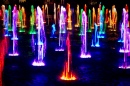 Un monde de fontaines colorées