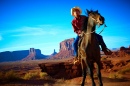 Cowboy Navajo au galop