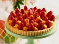 Tarte aux fraises et à la mangue