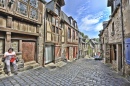Les rues médiévales de Dinan, Bretagne, France