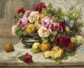 Nature morte ave des roses et des fruits