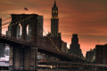 Pont de Brooklyn Coucher de Soleil