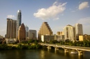 Austin à l'horizon et pont de la rue du congrès, Texas