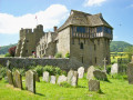 Château Stokesay vu de la cour de l'église