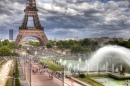 Tour Eiffel avec les fontaines du Trocadéro