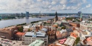 Vue de Riga de l'église Saint-Pierre, Latvia