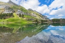 Paysage d'alpes et d'eau, Suisse