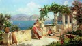 Personnages sur une terasse à Capri