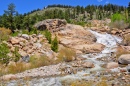 Les chutes d'Alluvial Fan, Parc National de Rocky Mountain
