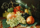 Nature morte avec des pommes, des poires et des raisins