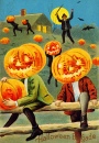 Cartes postale d'Halloween rétro