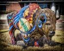 Sculpture d'un bison, Oklahoma