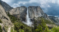 Les chutes de Yosémite, vue d'un sentier, Parc National de Yosémite