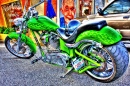 Moto verte personnalisée
