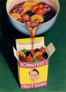 Publicité sur les gommes aux fruits Rowtrees