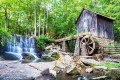 Moulin historique et chutes d'eau à Marietta, Géorgie
