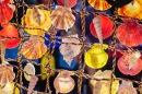 Coquillages de mer au marché des touristes