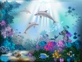 Monde sous-marin avec dauphins