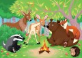 Animaux campant dans les bois