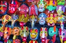 Masques en bois Maya, Chichicastenango, Guatémala