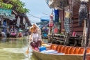 Marché flottant près de Bangkok, Thaïlande