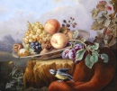 Nature Morte avec des fruits et un oiseau