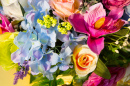 Décorations de fleurs colorées