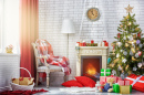 Living Room décoré pour Noël