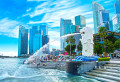 La fontaine du Merlion à Singapour
