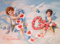 Ancienne carte postale de la Saint-Valentin