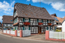 Maisons à colombages en Alsace, France
