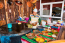 Chef cuisiner dans un restaurant de Teotihuacan, Mexique
