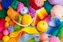 Pelotes de laine colorées