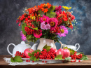 Du thé et des fleurs d'automne