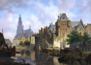 Paysage urbain de fantaisie avec le Mauritshuis
