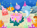 Fête d'anniversaire sous-l'eau