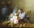 Bouquet de fleurs et nid d'oiseau