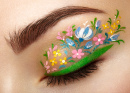 Maquillage floral pour les yeux