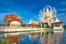 Temple Wat Plai Laem, Thaïlande