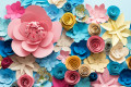 Fleurs de papier colorées