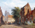 Une rue ensoleillée dans une ville Hollandaise