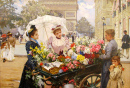 Le vendeur de fleurs sur les Champs Elysées
