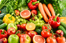 Variété de fruits et légumes bio